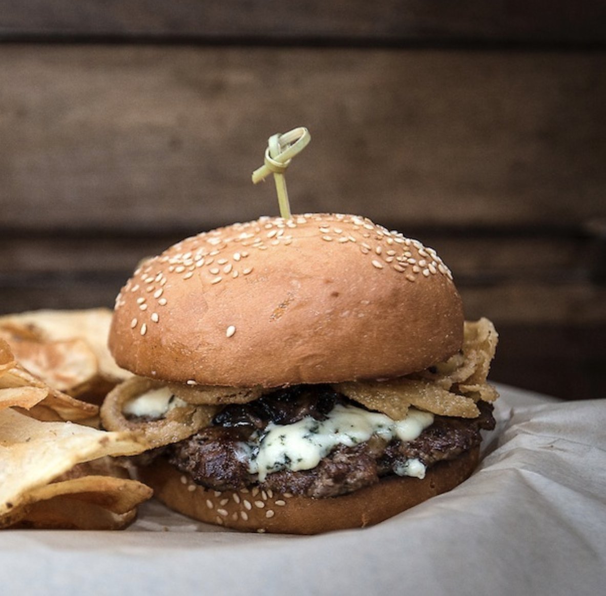 Don't let this weather get you down! Try our "Feelin Blue" to lift your spirits! #HangryBurger