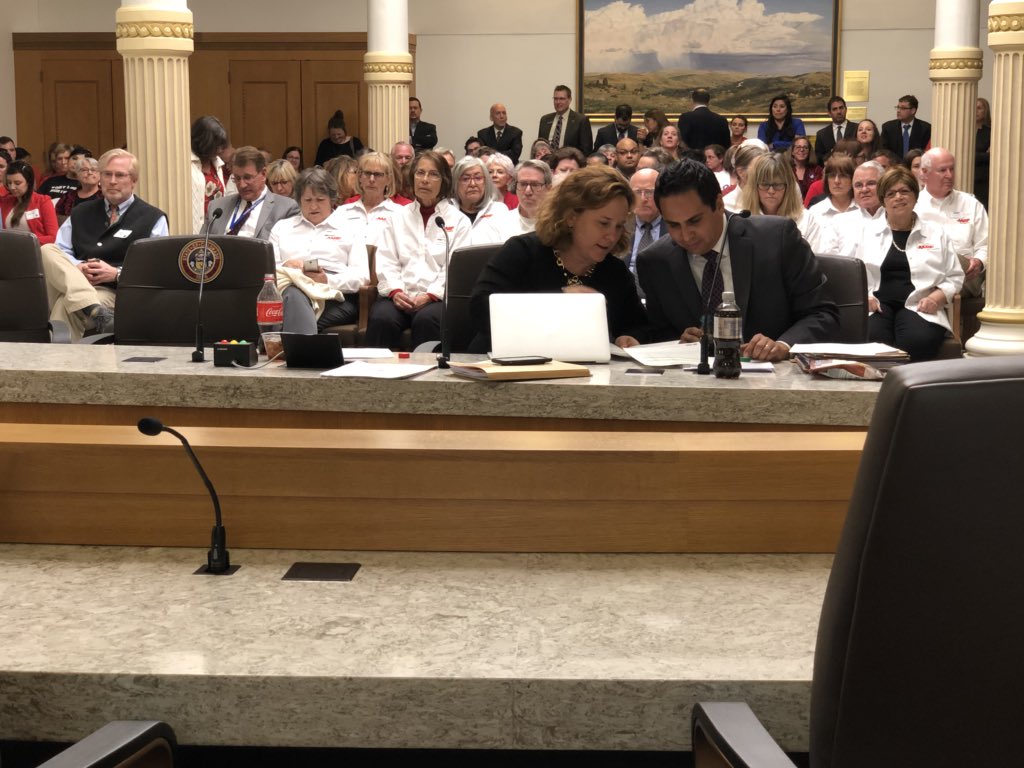 dafna_m's tweet photo. Live tweeting moments from the hearing on SB18-200. We have an obligation to stabilize PERA and protect the pensions of our members. The first amendment removes the Defined Contribution expansion. #SavePERA #coleg https://t.co/SX16J8Kpdg