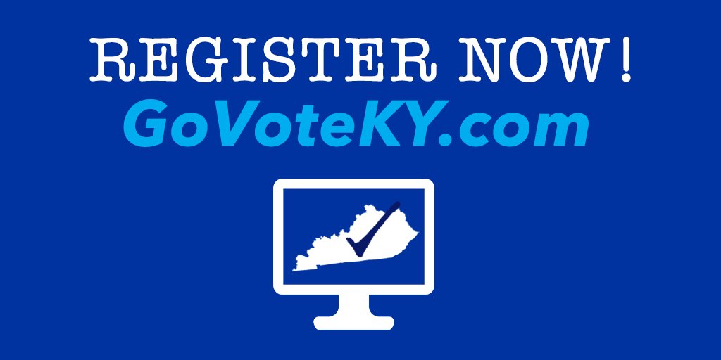 KySecofState's tweet photo. Are you registered to vote? 

Register NOW at https://t.co/MGjRa7KKYl before the April 23 deadline for the May Primary Election! #GoVoteKY https://t.co/OTAxHLnnOE