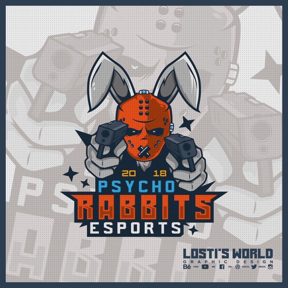 LoStis_World's tweet photo. Exclusive Psycho Rabbit eSports mascot logo now available...
Making of: https://t.co/gHFtD1zqGZ

#logo #logodesign #mascot #clandesign #artdesign #drawing #esports #psycho #rabbit #guns #branding #adobe #vector #esport #forsale #exclusive #design #esport #logotype #lostisworld https://t.co/2JauhtG5mu