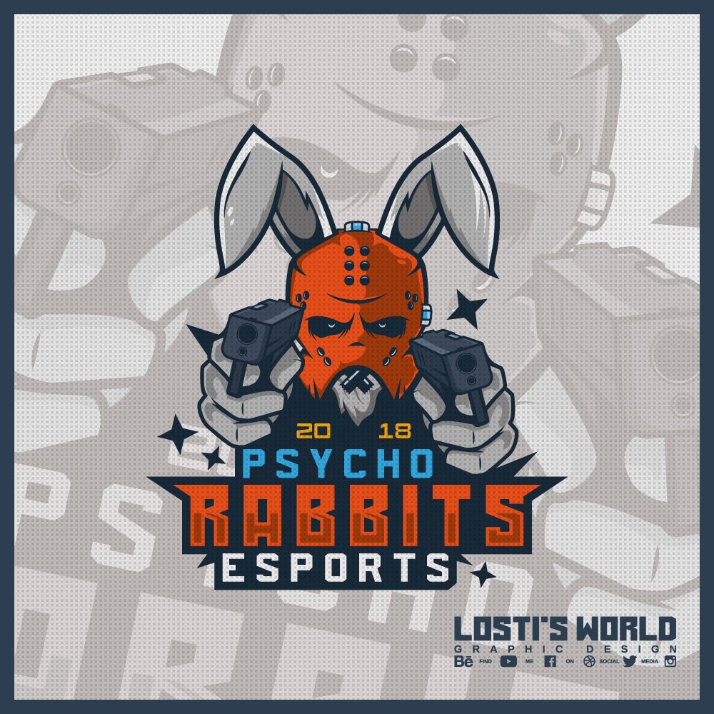 LoStis_World's tweet photo. Exclusive Psycho Rabbit eSports mascot logo now available...
Making of: https://t.co/gHFtD1zqGZ

#logo #logodesign #mascot #clandesign #artdesign #drawing #esports #psycho #rabbit #guns #branding #adobe #vector #esport #forsale #exclusive #design #esport #logotype #lostisworld https://t.co/2JauhtG5mu