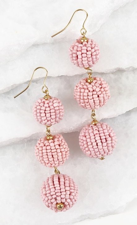 southerntouchmo's tweet photo. New Beaded Ball Drop Earrings in Light Pink! https://t.co/RzXif0m8aK https://t.co/EJt9Y37kFJ