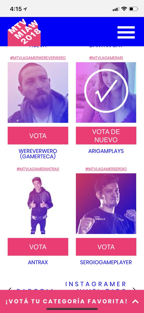 arigameplays's tweet photo. 😍 Mis chiquitos, que emoción! Me nominaron en los #PremiosMTVMIAW con el #MTVLAGAMERARI (que me ayudarían mucho poniéndolo en sus tweets 💞
Y votando en la página https://t.co/l9t2PWGVkT muchas veces en mi foto hasta que salga ❤️GRACIAS❤️
Vamos a darle 😋 RT? ✨ https://t.co/0IevsEKOZX