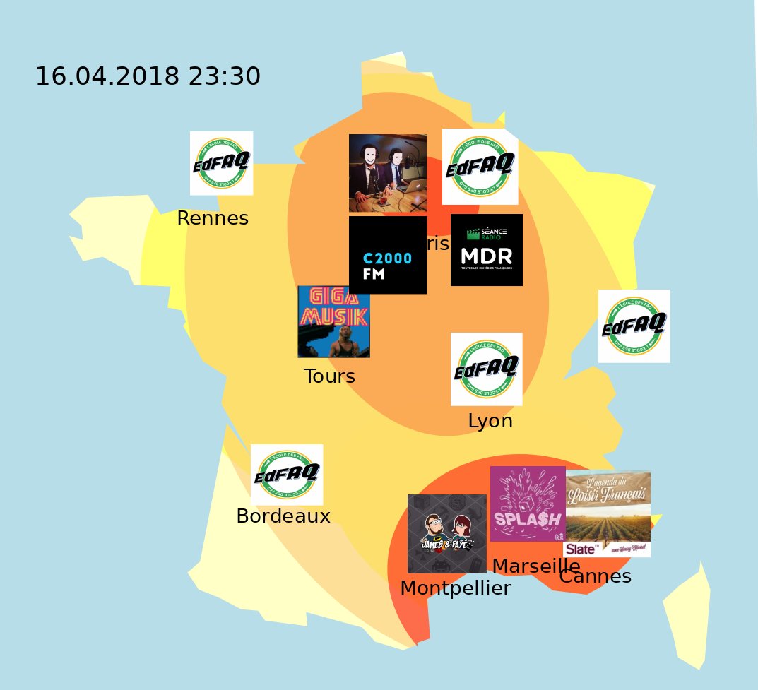 Retour sur la meteo podcastique de ce lundi avec  <a href="/PimPamPoum_Off/">PimPamPoum Production 👔</a> , <a href="/EcoleDesFAQ/">L'école des FAQ</a> , @MDRcomediesFR  , <a href="/Culture_2000/">Culture2000</a> , <a href="/Giga_Musik/">Giga Musik</a> . Le sud est aussi present avec  @amicaledugeek ,  #AgendaDuLoisirFrancais de <a href="/Slatefr/">Slate.fr</a> et <a href="/Splashpodcast/">Splash Podcast</a>