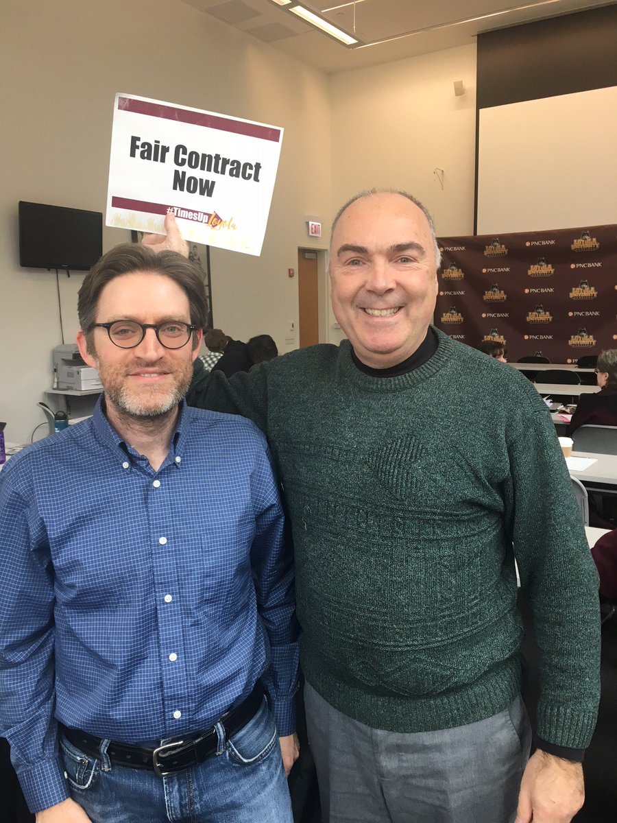 Keith in music and Colin, the orchestra director <a href="/LoyolaChicago/">Loyola University Chicago</a> are hoping that the administration will change their tune and reach a fair contract with their faculty TODAY. #TimesUpLoyola <a href="/loyolaforus/">LUC Worker Coalition</a> @SEIU73 <a href="/WBEZ/">WBEZ</a> <a href="/FacultyForward/">SEIU Faculty Forward</a> <a href="/CardinalBCupich/">Cardinal Cupich</a>