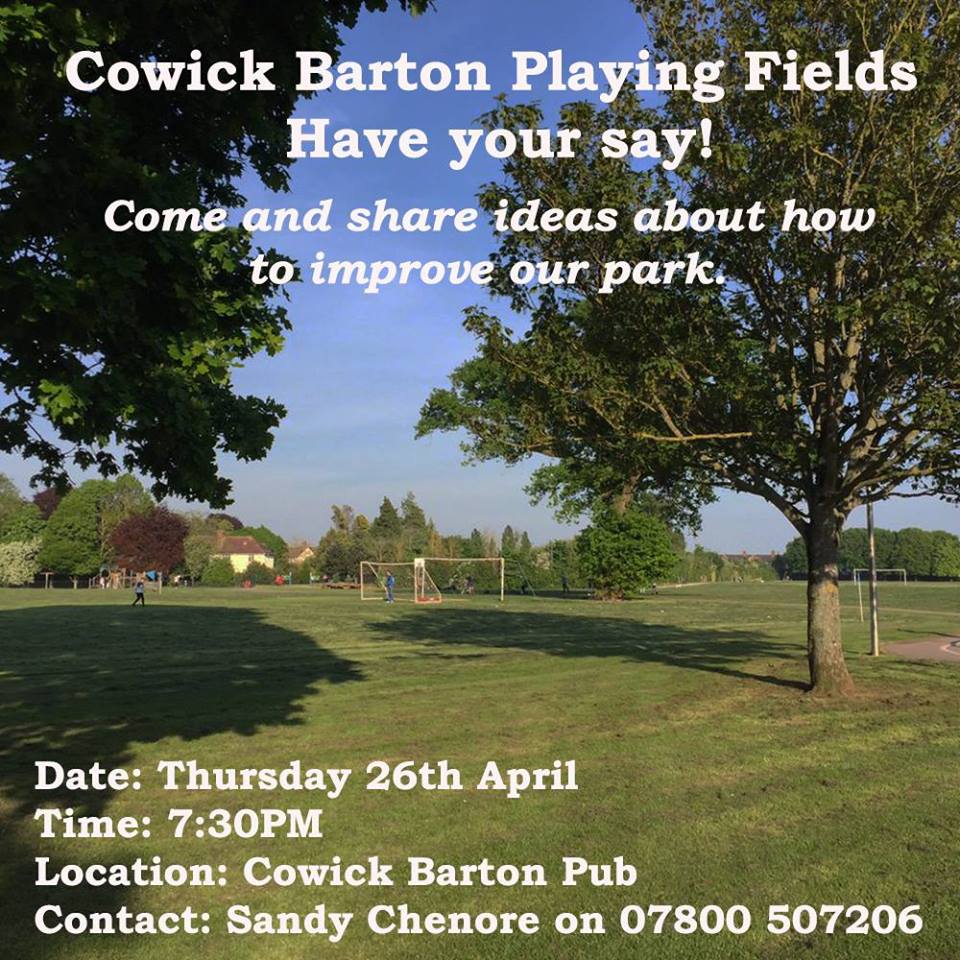 chloe_stthomas's tweet photo. Cowick Barton Playing fields 'Have your say' residents' meeting 7.30 April 26th@CowickBarton@CowickBartonEX2 - come and make your views known the social way#stthomasexeter https://t.co/SV9b2uzthq