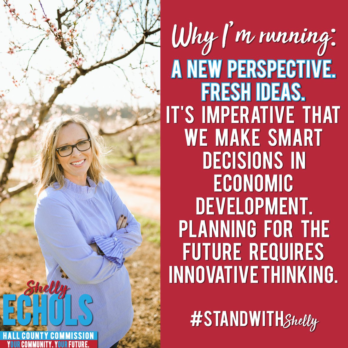 ShellyForSenate's tweet photo. I'm running for county commission to provide a new perspective and fresh ideas. District 3 needs a collaborative leader to listen first and then speak for our communities. A vote for Shelly is a vote for common business sense. #StandwithShelly https://t.co/4CFvGK6VQr