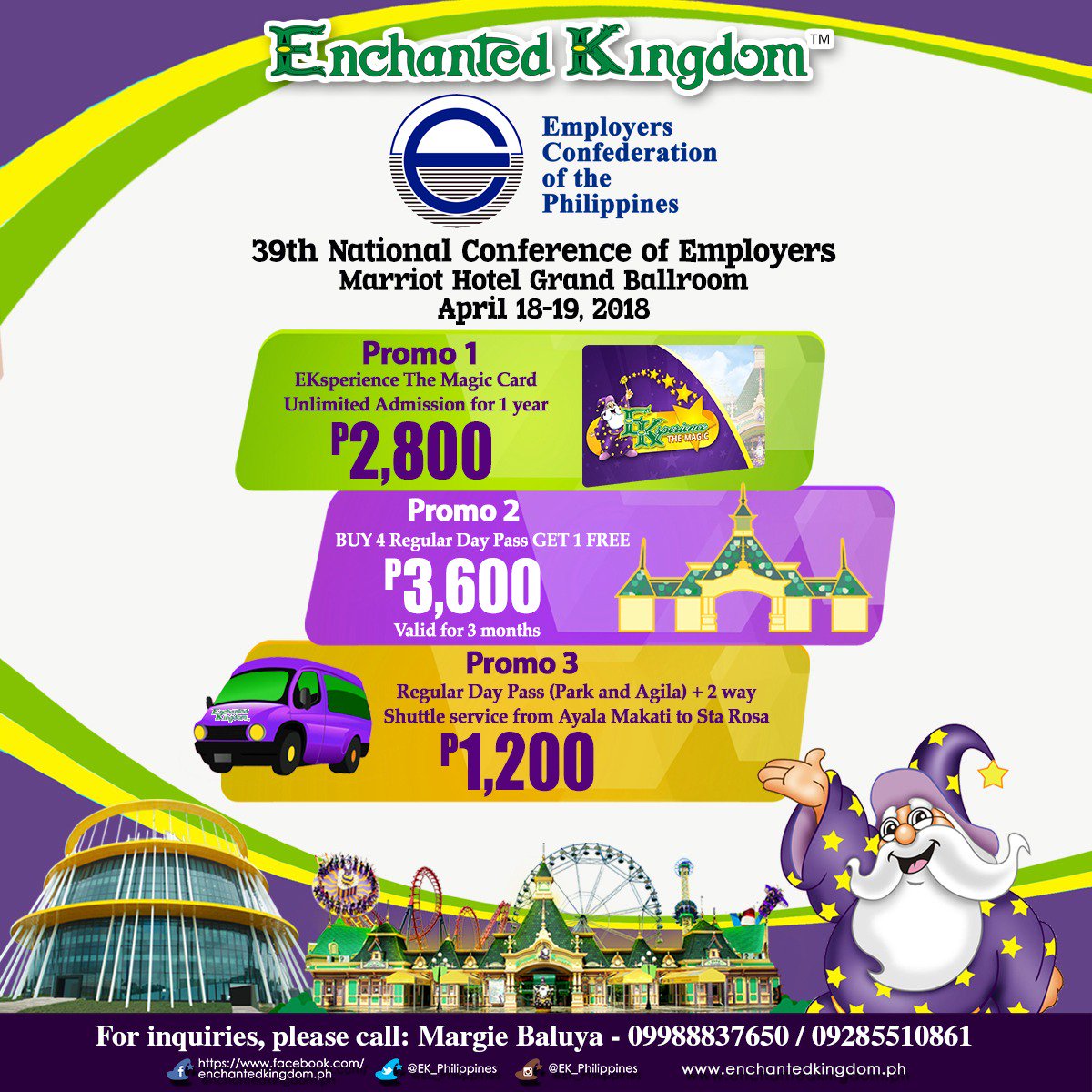 ek_philippines's tweet photo. #CatchEldar at the 39th National Conference of Employers at the Marriott Hotel Grand Ballroom on April 18-19. These EKsclusive offers are available only during the conference, so make sure you get them there! See you and have a magical day!โจ
#EKpromos #EnchantedKingdom #iloveEK https://t.co/zZ7hBMKy2h