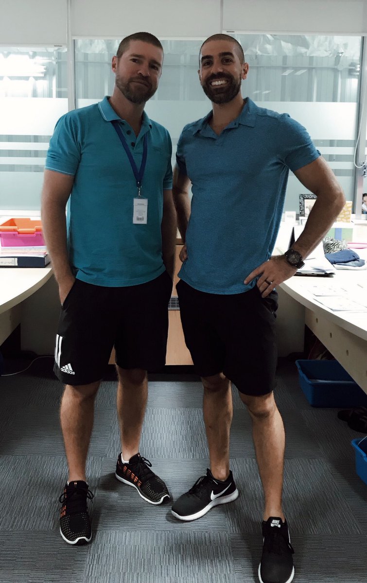 AdrianBrink1's tweet photo. Twinning in the High School PE department #SpiritWeek #TwinDay @JISofficial https://t.co/qlefIZdBSF