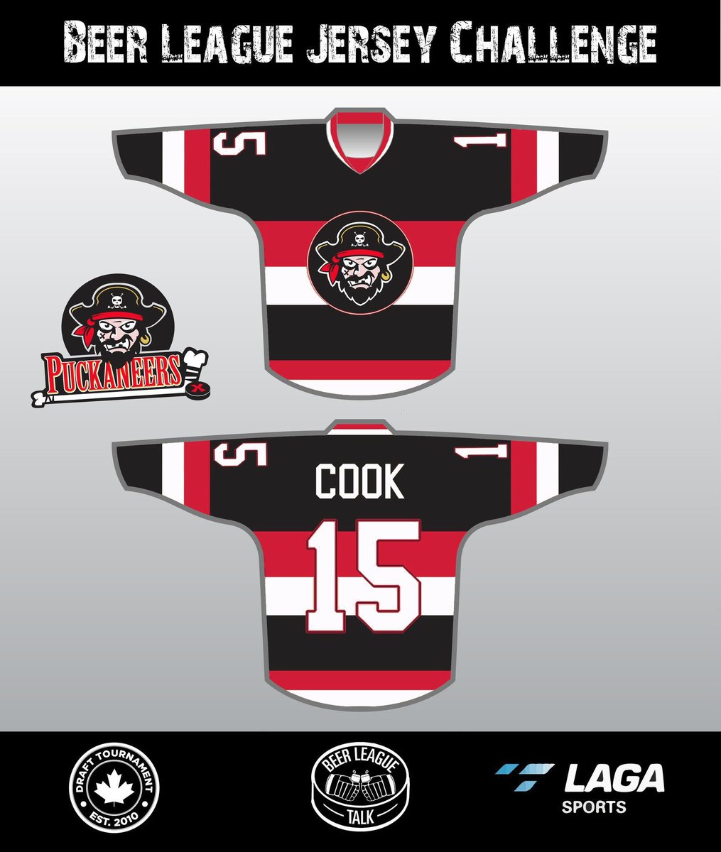 beerleaguetalk's tweet photo. Welcome to The Jersey Challenge by @BeerLeagueTalk and @LAGAsports. R/T to vote for the Puckaneers to win a free set of jerseys for their team. Are you a Hockey Player? Check out the greatest hockey show in the world at https://t.co/63UAD6DyVT (Likes are tiebreakers) https://t.co/Q2YWOFbArE
