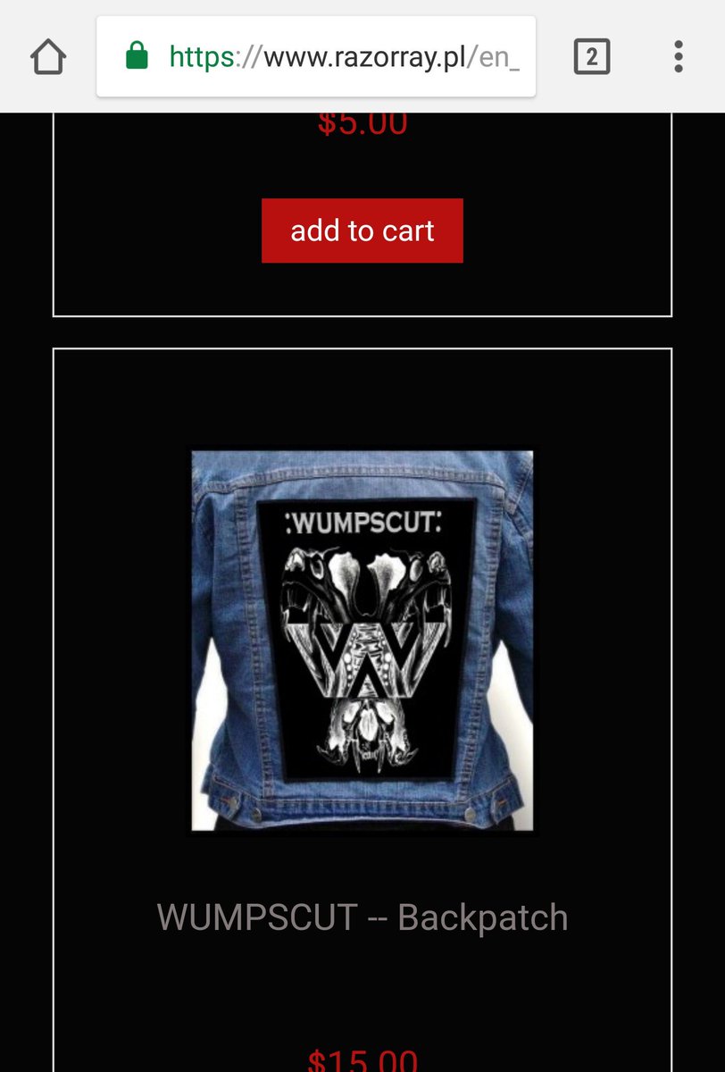 SigourneyReefer's tweet image. Some website, razorray.pl is selling patch versions (small and full back) of an art piece I did for Rudy Ratzinger of :wumpscut:

My name is removed and I'm not credited (though I am credited on the official site).

Uncool, #razorray