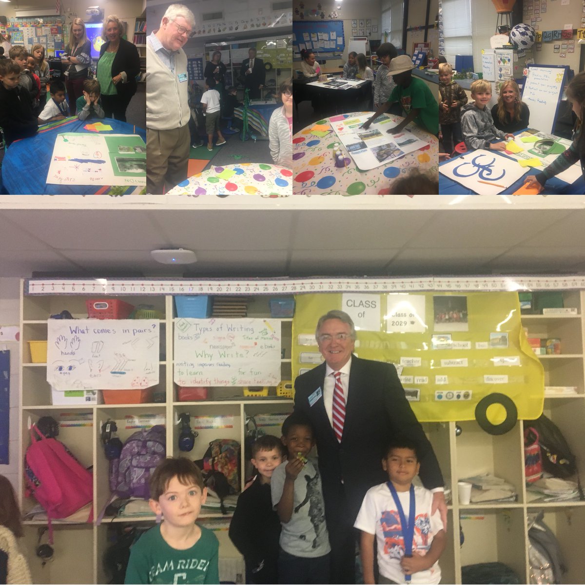 suefanjohnson's tweet photo. First graders proudly present their ideas for new holidays for Smithfield @sse_dolphins #sstrong #pbl https://t.co/tegbrQUc1j