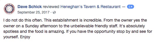 Congratulations Dave Schick!  You are our Facebook Fan of the Month! Thanks for sharing your rave  review! Check your inbox for a gift certificate to select the Heneghan's gear of your choice!