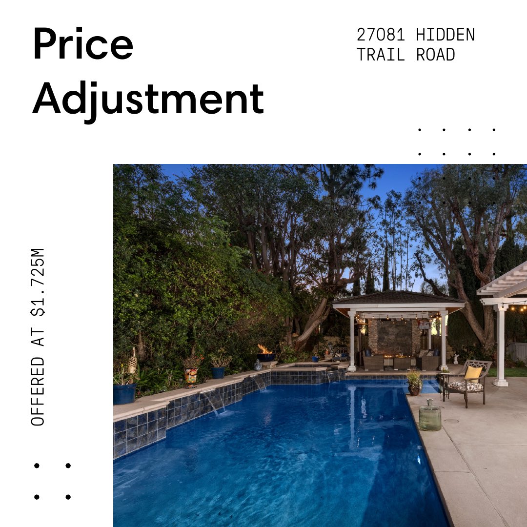 Price Adjustment! 5 Bed | 4 Bath | Approx. 3746sf | $1.725m
27081 Hidden Trail Rd, Laguna Hills, CA
#agentsofcompass #compasseverywhere #realestate #forsale #luxuryrealestate #pricereduction #priceadjustment #priceimprovement #nelliegailranch #readytomove #privateresort @compass