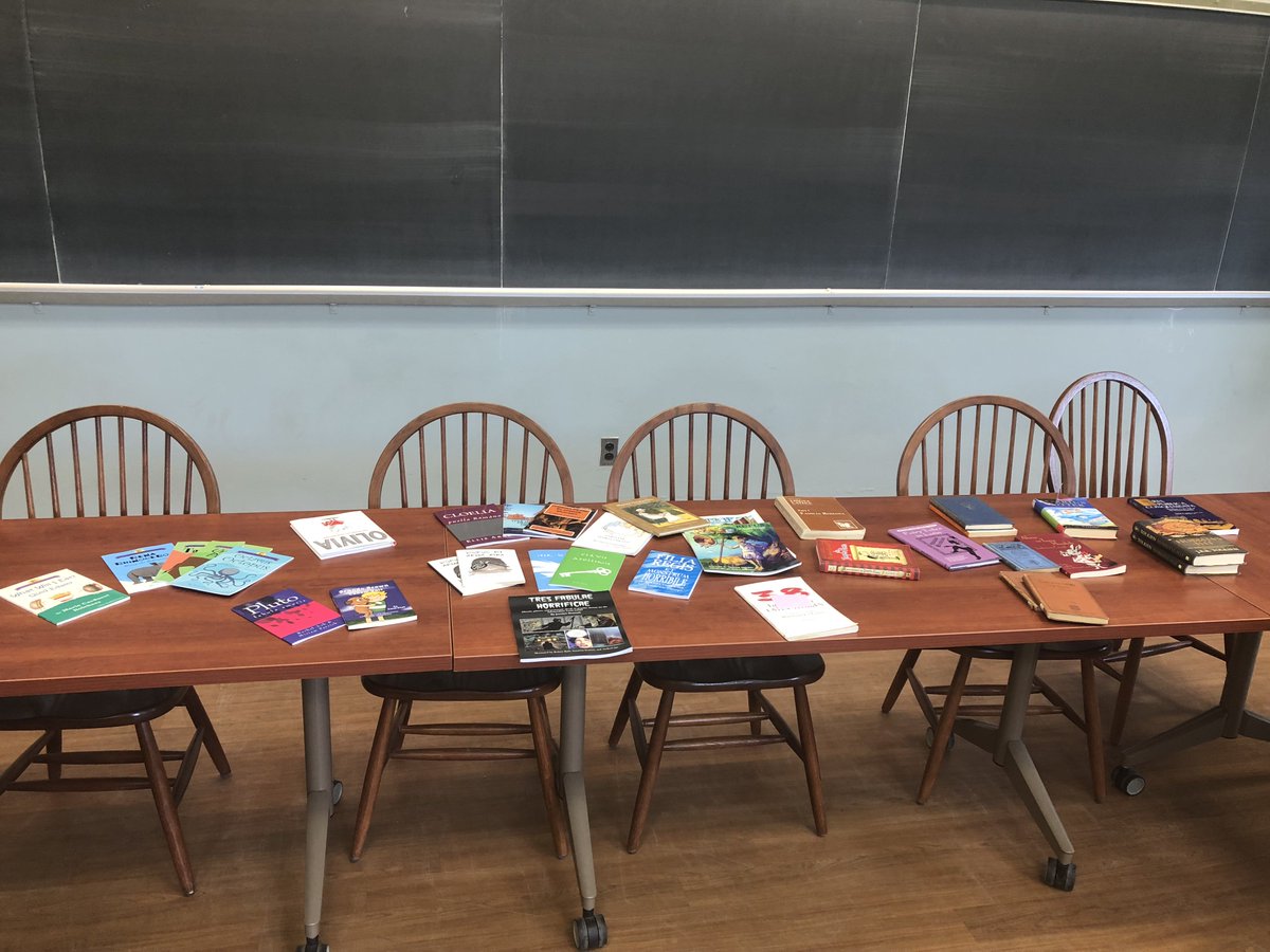 My tirones had their run of my Latin Lending Library today (arranged from "Quid Edam?" to Hobbitus Ille).