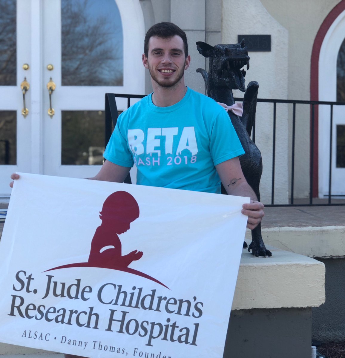 WichitaTriDelta's tweet photo. For our first annual Dude For St. Jude, we have @Jeremy8Andersen from @Beta_Wichita!😊

Like and RT to help your contestant slay cancer with their dragons! Competition ends Friday, April 20th at 11:59PM! https://t.co/1fU5p7YlhX