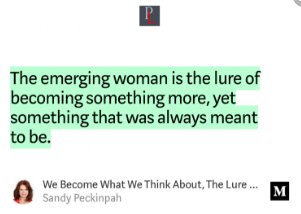 sandypeckinpah's tweet photo. “We Become What We Think About, The Lure of Becoming Something More” — @Medium https://t.co/iVMK3pUnDn #creativity #selfimprovement #entrepreneur #emergingwoman https://t.co/zHUAN6y6o7