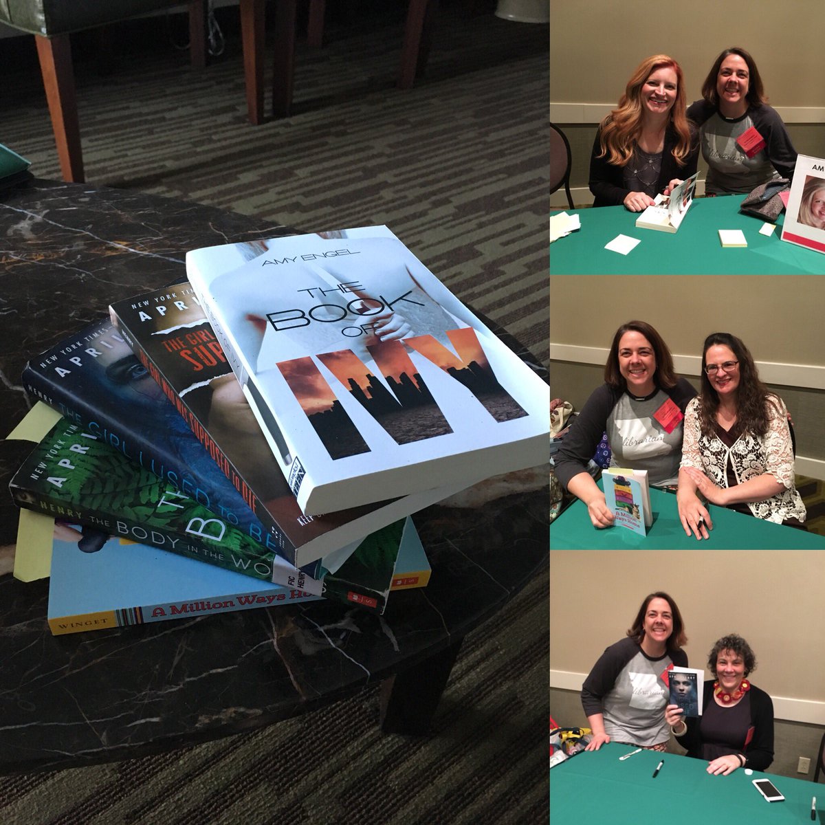 One of the best parts of #maslsc is meeting fantastic authors and getting signed copies of their books! #whatwedo @aprilhenrybooks @DiannaMWinget @aengelwrites