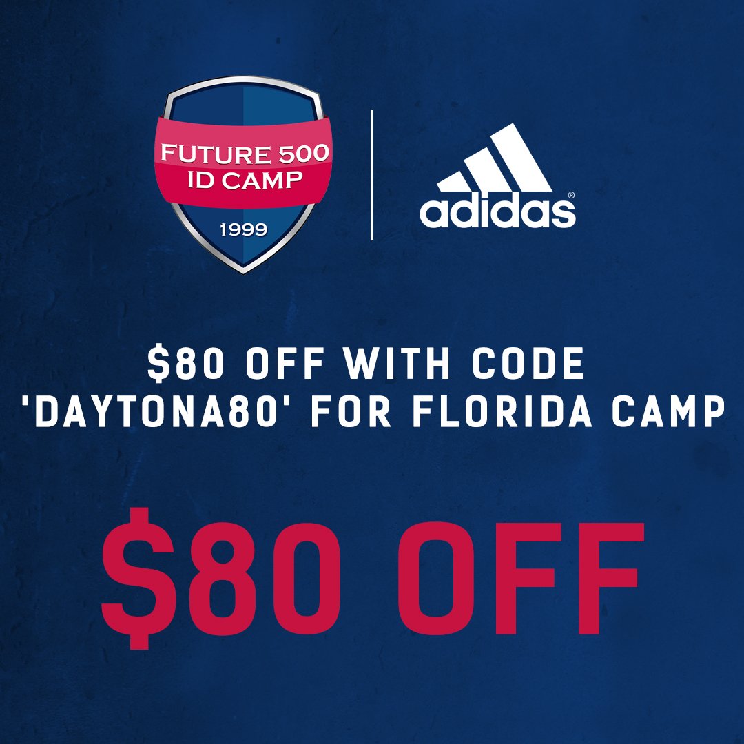 Future_500's tweet photo. SPECIAL FLORIDA CAMP DISCOUNT! $80 OFF WITH CODE 'DAYTONA80'. https://t.co/FaMzhhD34i #future500idcamp #soccercamp #adidas https://t.co/vMgukexk1Q