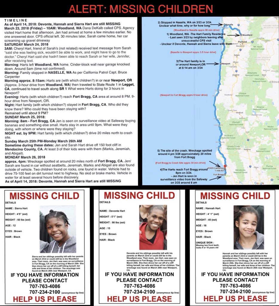 RealCrimeCafe's tweet photo. @lordknows262 @dijoni @IcePlayer10 @DeneenSoul @tariqnasheed He hasn’t been found yet. Help share this picture of Devonte and his sisters, Hannah and Sierra. #JusticefortheHartChildren #hartfamily #HartChildren #HartTribe #DevonteHart #SierraHart #HannahHart # https://t.co/V7D1SAOlyo
