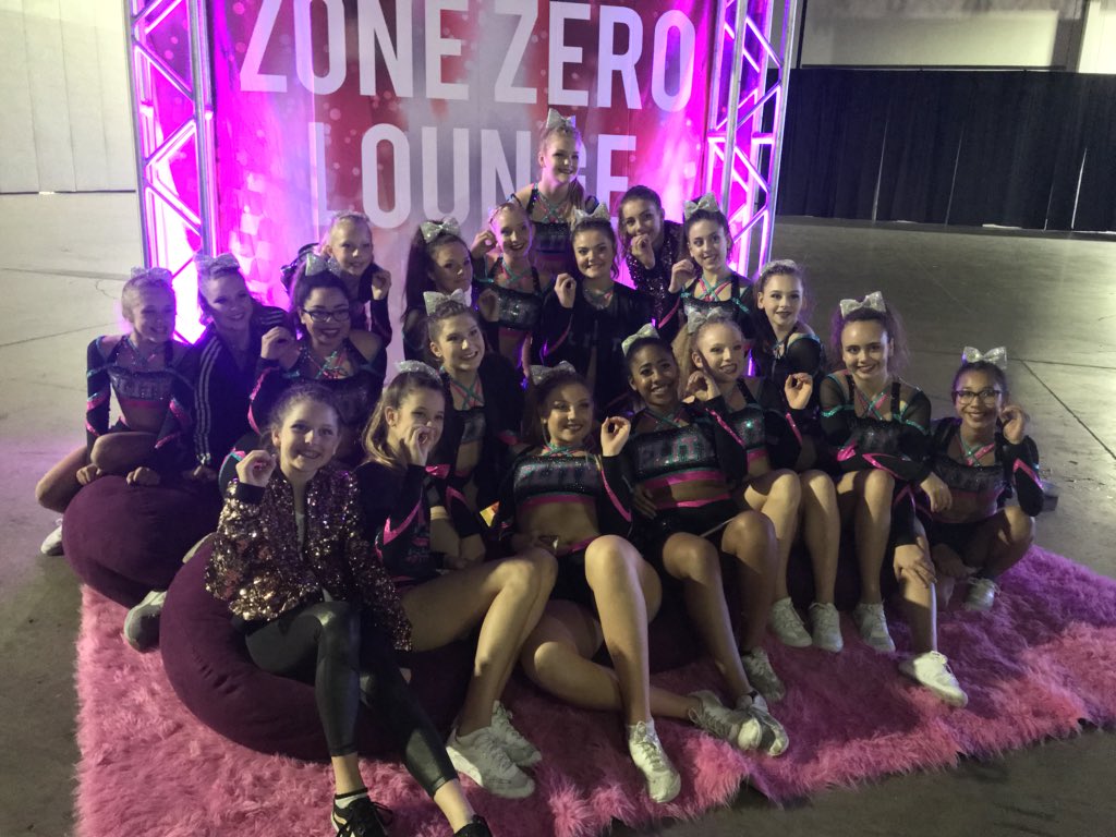 MJKestory's tweet photo. Volusiaβs Elite Allstars VEA spending a little time in the #ZoneZeroLounge because these ladies hit zero on day 1!! #OneUpATL #zonezerolounge #cheerlife https://t.co/YyUqMN2ZMu