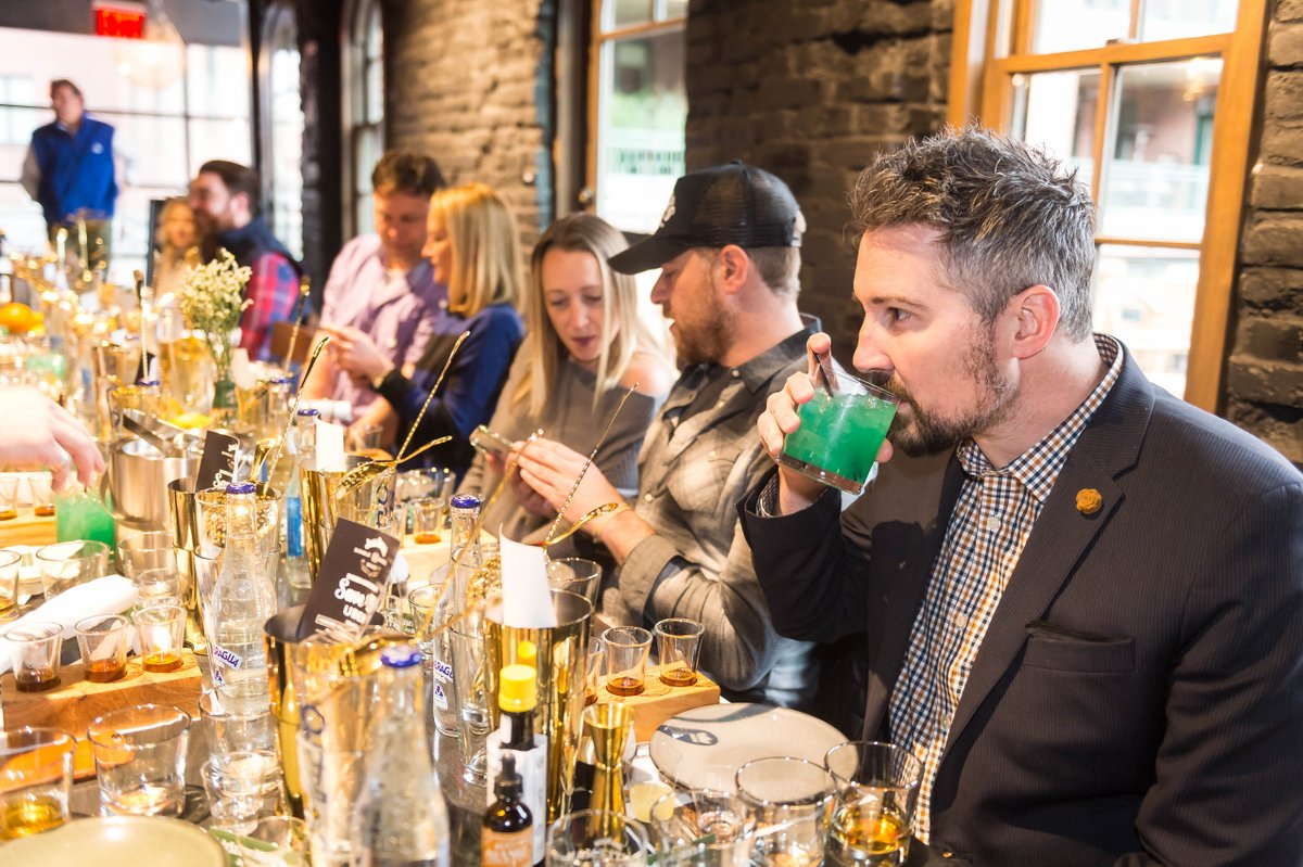 DoStuffMedia's tweet photo. The first @JackDaniels_US #ItStartsWithRye event is underway now with @Do317 in #Indy at @livery_indy! Special guest influencers are learning how to #craft their very own specialty cocktails under the guidance of master mixologist @thunderbirdindy! https://t.co/D8TXW9fPs6