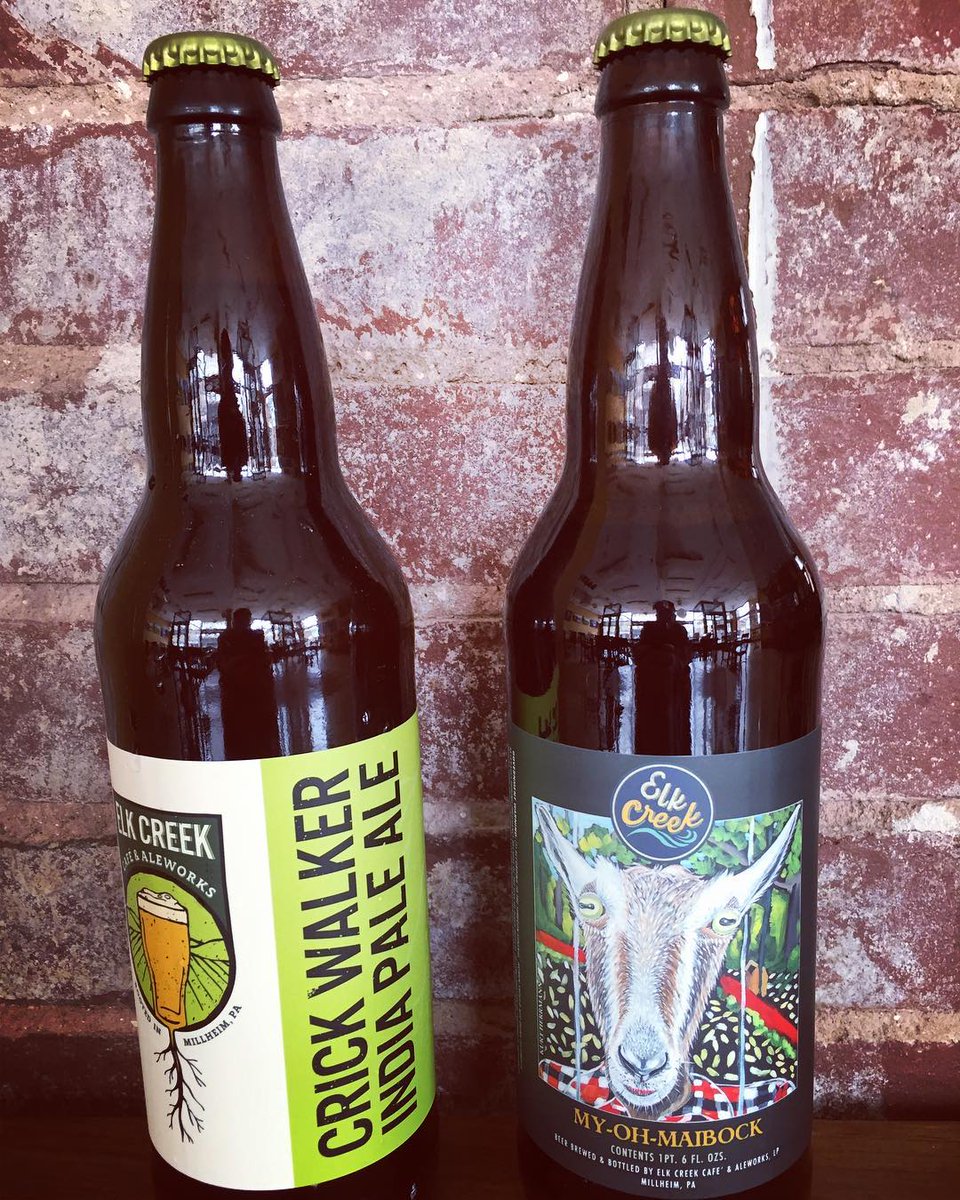 elkcreekcafe's tweet photo. We'll be back at Boalsburg Farmers Market tomorrow! Rockin' 4 bomber bottles of great #ElkCreekAleworks brews, including the amazin' & hazin' #CrickWalkerIPA + our make-you-want-to-kiss-a-goat, #MyOMaibock. See you at market @thefarmerjones! #OldeMillheimStrongAle #PrincesPorter https://t.co/xQuSxOVH81