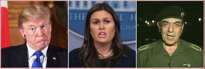 Graftacus's tweet photo. #sarahsanders & #donaldtrump calling #Comey a liar is truly #priceless.
Without a doubt, #Spanky & #HuckleberrySin are the 2 most shamelessly dishonest people to dare show their faces since #ComicalAli graced our screens all those years ago 😂🤣
#BaghdadBob
#SpinnerSarah
#BStRUMP https://t.co/PEdquJRvwF