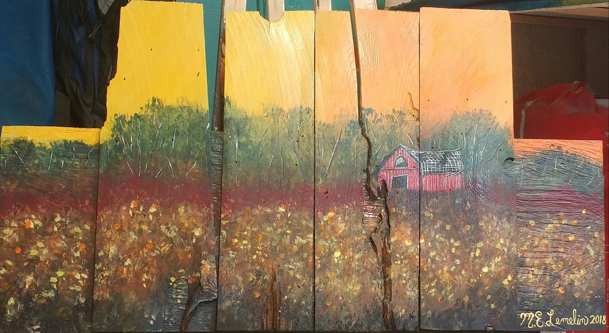 Rustic Art #2
Old Red Barn 

Reclaimed Wood & Wood Shims
29' X 16'
Finished in Semi-Gloss

#mespaintings #rusticart #rustic #art #artwork #painting #paintingonwood #burlingtonartist #canadianart #canadianartist