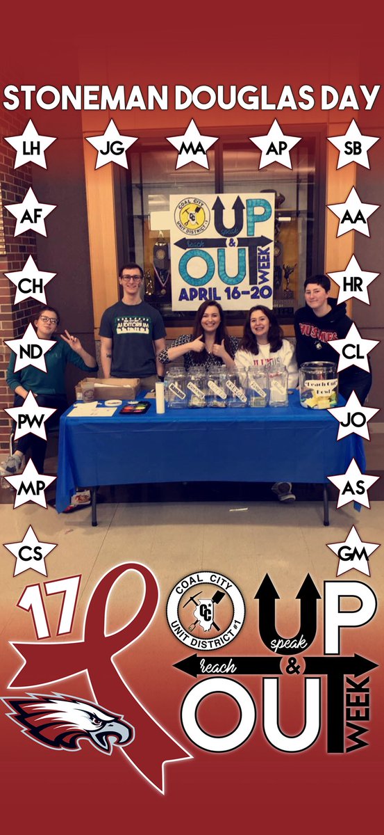 MrMicetich's tweet image. Make sure to wear maroon and grey tomorrow and use the ‘Stoneman Douglas Day’ filter during lunches! #UpandOut ⬆️↔️