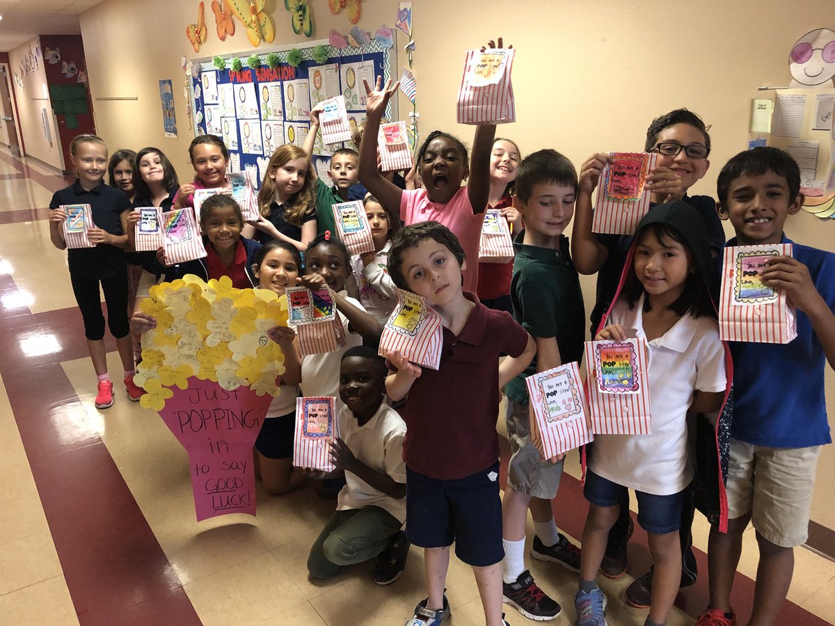 BrittanySansone's tweet photo. Second grade went to βPOPβ in and wish our Fifth grade buddies Good Luck on their FSA tomorrow! #youreaPOPstar #justPOPpingin https://t.co/Z65qgqXIAX