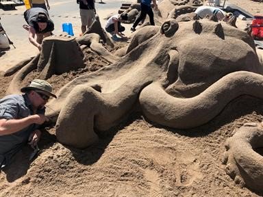 OklandConst's tweet photo. We had a GREAT time at the @ChildMuse’s #SandFest this weekend! With everyone’s help, the team of #Okland, @SmithGroupJJR, and #DibbleEngineering took home the Golden Shovel Award AND the Fan Favorite Award for “Release the Kracken.”
#Phoenix #Teamwork #Arizona https://t.co/hH4T1fYja2