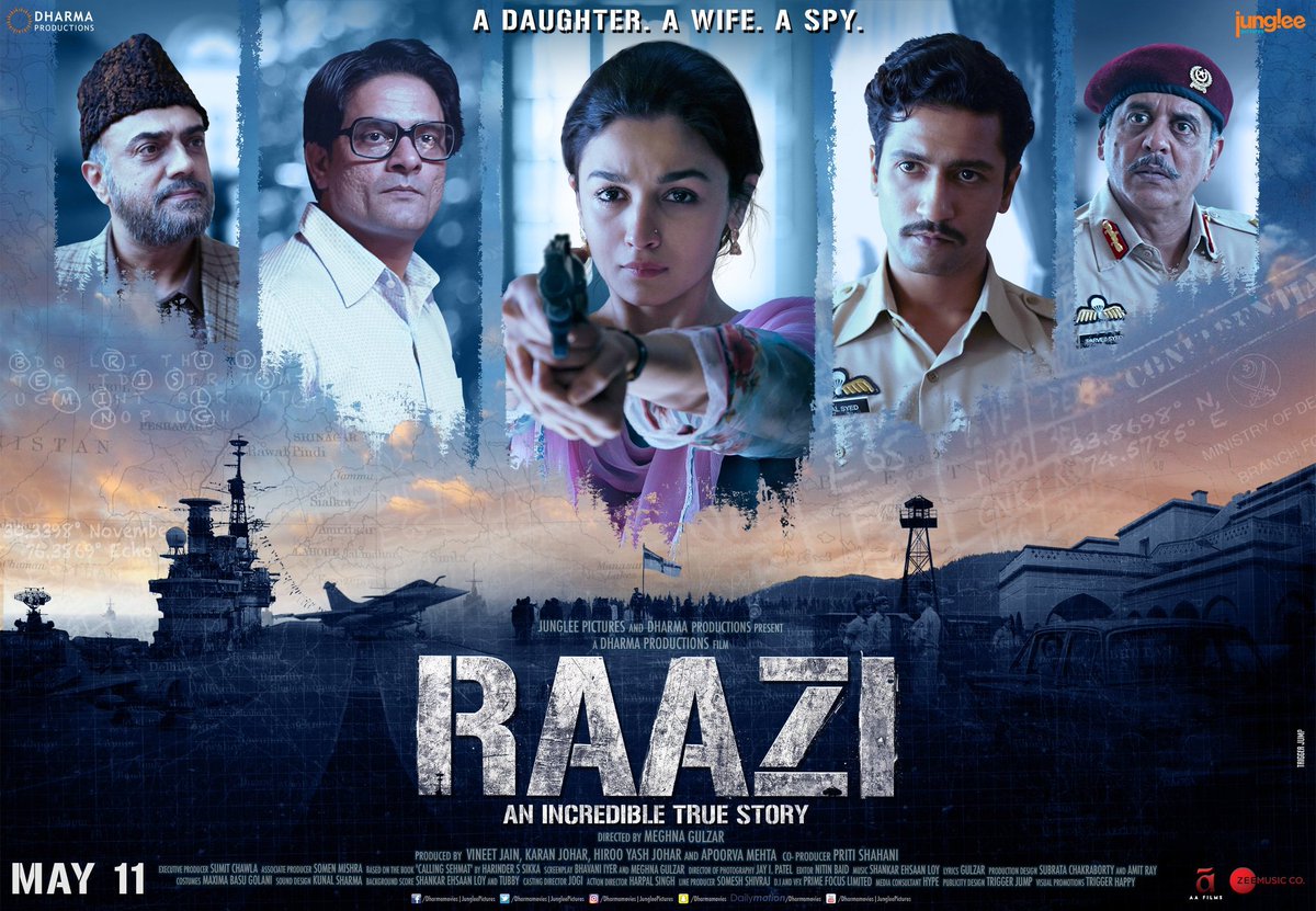 bollyecia's tweet photo. Banner de #Raazi, drama de #MeghnaGulzar com #AliaBhatt e #VickyKaushal. Thriller baseado no livro #CallingSehmat de #HarinderSikka 🎬11.5 na Índia
#BollyeCia #CinemaIndiano #Bollywood #Bolly #Índia #Cinema #Movies #Films #Poster #MoviePoster #ASpy #AWife #ADaughter #RaaziMovie https://t.co/7p8YtyPdCD