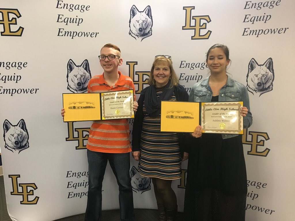 Congratulations to the April Students of the Month for <a href="/LittleElmHS/">Little Elm HS</a>! Senior Shane Certain and freshman Ashley Wilson.