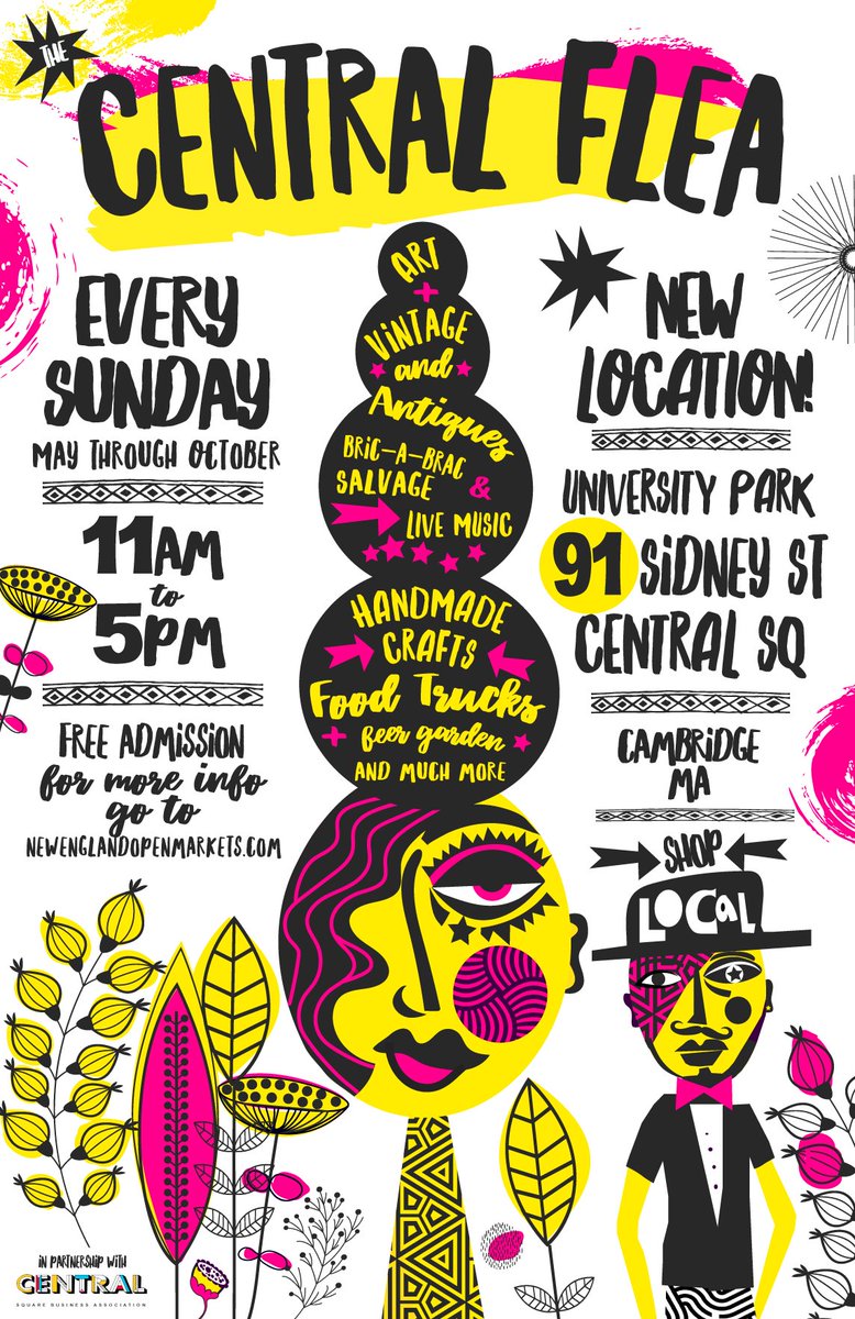 The Central Flea is open every Sunday, May through October! Opening Day is Sunday May 6th. Vintage and Antique Dealers + Artists and Designers + Specialty Food Vendors + Food Trucks + Beer Garden and Much More! All at our new bigger location - University Park in Central Square!