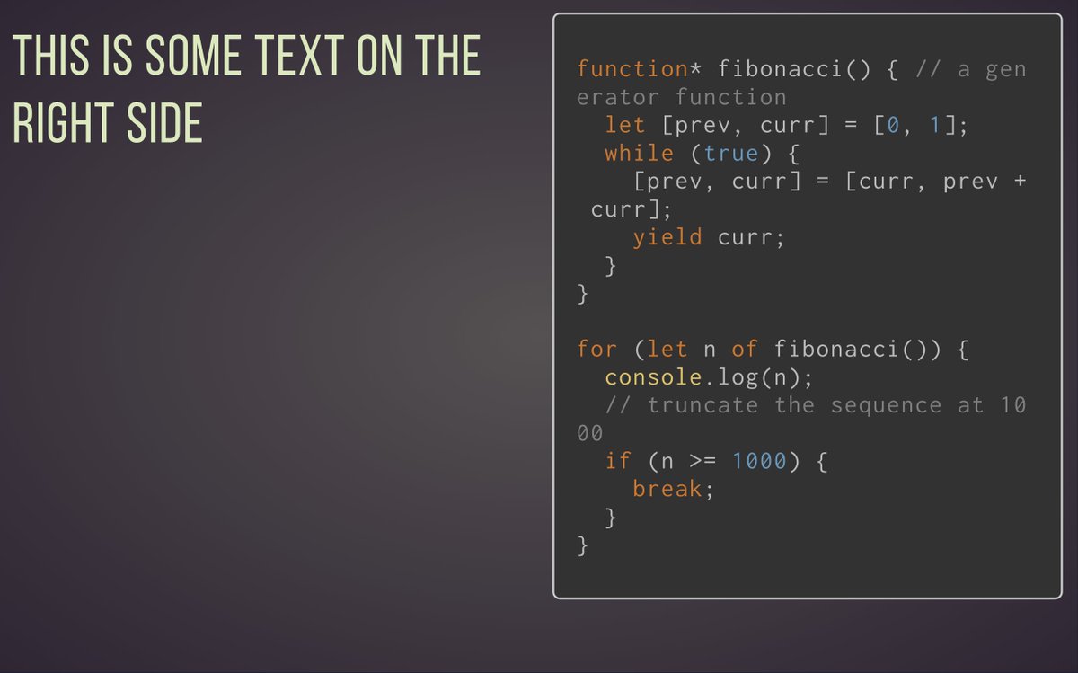 ultradeckapp's tweet photo. Today's Ultradeck updates:  Split mode!  Split your slides horizontally so you can have content on the left and right.  So, for example, a code sample on the left, and explanation on the right. https://t.co/CVucPyTGQV