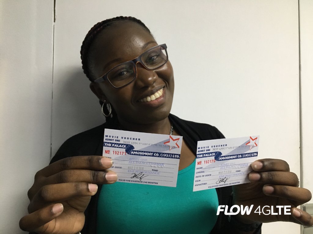 FLOWJamaica's tweet photo. Say hello to a lucky winner from our #FlowChamps competition! 🎉
Congrats to Daedria Ricketts, a winner of a pair Movie Tickets. Stay tuned to our social media pages for more ways to win. https://t.co/5zSOagInnV
