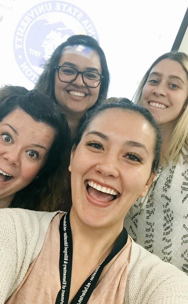 MrsHerdina's tweet photo. What a great workshop, “Using Technology in Your Future Classroom” with @annkozma723 @csufcoe!! This isn’t the first time we’ve met this wonderful woman, but she provided us with great EdTech resources to utilize when we teach! https://t.co/KDkiCWC8VE