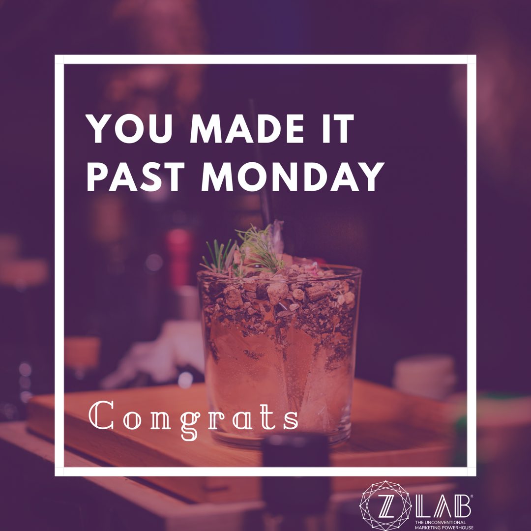 zlabglobal's tweet image. Here at Z LAB, we like to celebrate every little victory. Have a drink for us tonight! #marketing #zlab #drink #monday #mondaymotivation #motivation #happy