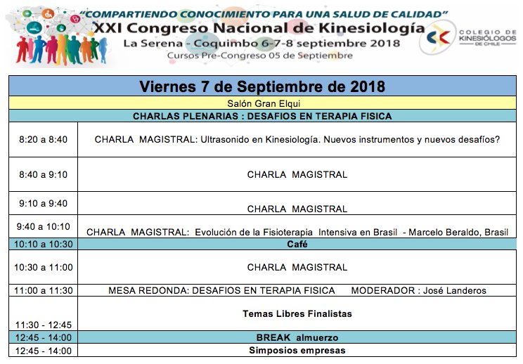 CONAKI_2020's tweet photo. El programa ya va tomando forma, les compartimos el preliminar con temáticas a tratar y participación de los expositores invitados  @ColkineCoquimbo @colkine @Colkinevregion @colkinevalpo @colkine #conaki #kinesiologos #kinesiologoschile #kinesiología https://t.co/N6MojNaqGi