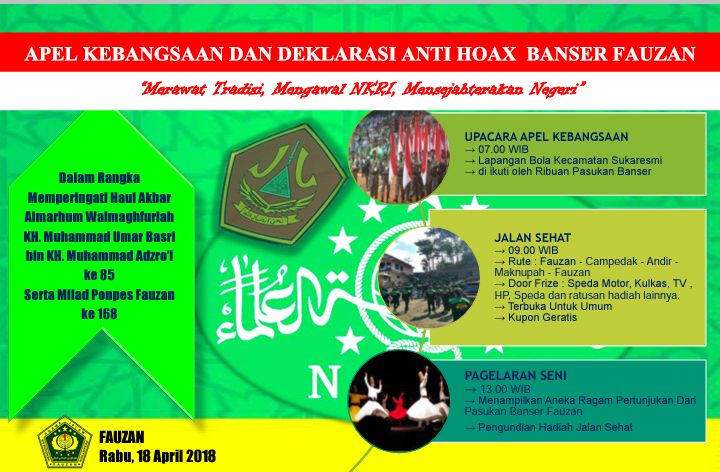 musazainuddin's tweet photo. Dari Banser Fauzan untuk Negeri..  
Merawat tradisi, mengawal NKRI, mensejahterakan Negeri. 
@Ansor_JaBar
@gp_ansornu @MilitanBanserNU
@nu_online @#nahdlatululama
#ansor #fauzan #garut #antihoax #NKRIhargamati https://t.co/0Z7sXf8jYd