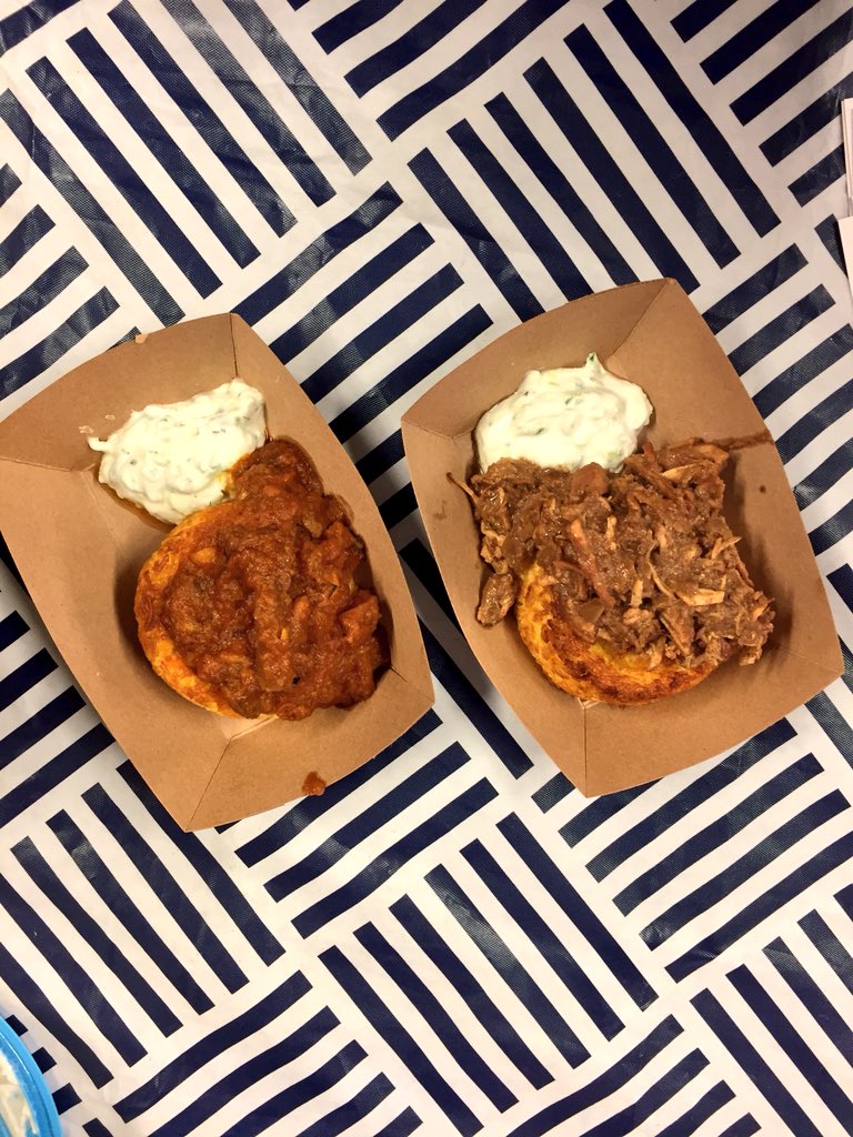 gigi_nyc's tweet photo. Enjoying global cuisine from @QnsNightMarket vendors during the press preview event tonight at #4timesSquare #NYC #QueensNightMarket https://t.co/aRD0GJEYyS