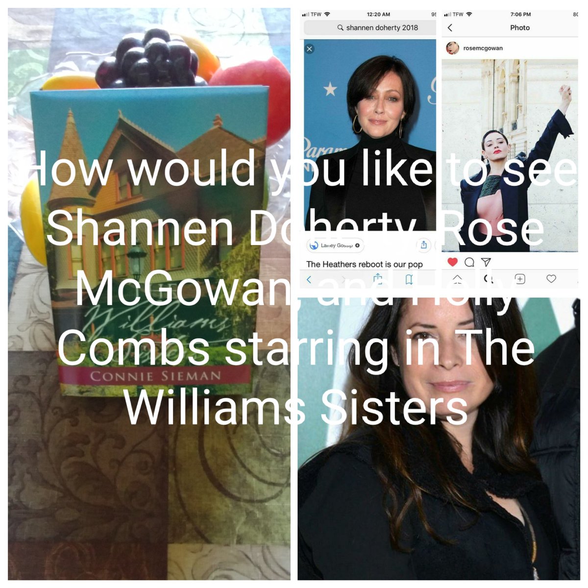 csieman2's tweet image. My dreams is to see Shannen Doherty, Rose McGowan, &amp;amp;Holly Combs. In The Williams Sisters. @hmcarmy @csieman2 @DohertyShannen @rosemcgowan @H_Combs