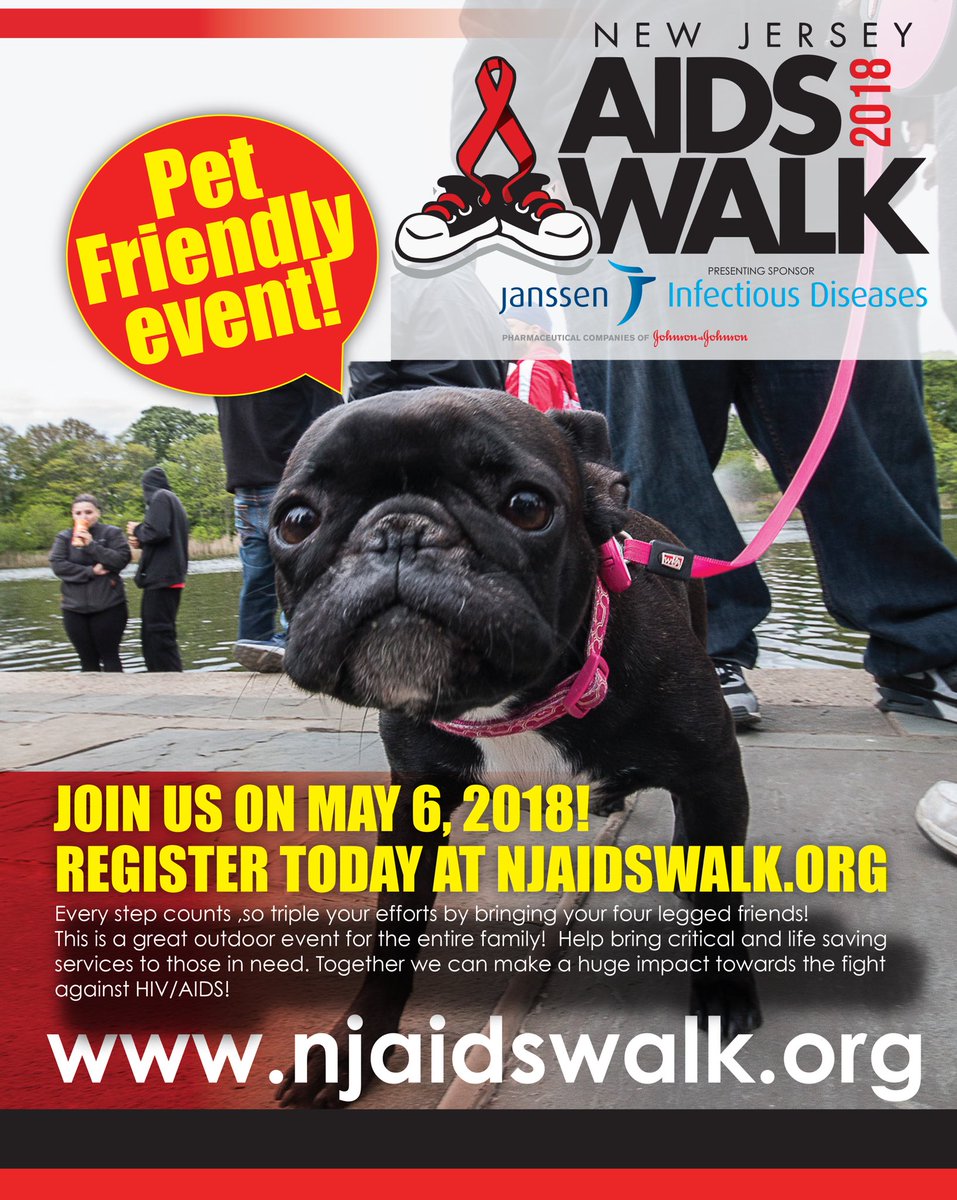 Four legged friends welcome! Register at njaidswalk.org