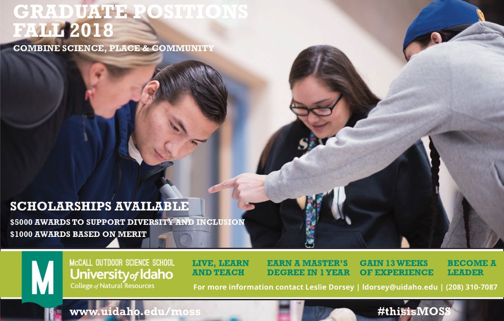 uidahomoss's tweet photo. Scholarships Available! Contact us today to find your place in Environmental Education and Science Communication.
#thisismoss #gradschool #idaho #scholarships #livelearnteach https://t.co/EiKwZGk22O