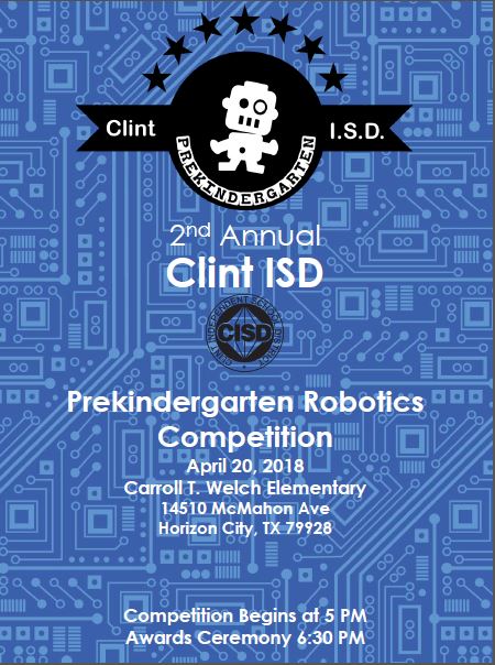 sorianorocks's tweet photo. The 2nd Annual Prekindergarten Robotics Competition is almost here! Costumes are ready, robots are charged, our teachers and students are programmed for success. 🤖🤖🤖🤖 #WeAreClint #PreKRobotics https://t.co/cDCyxaAbwt