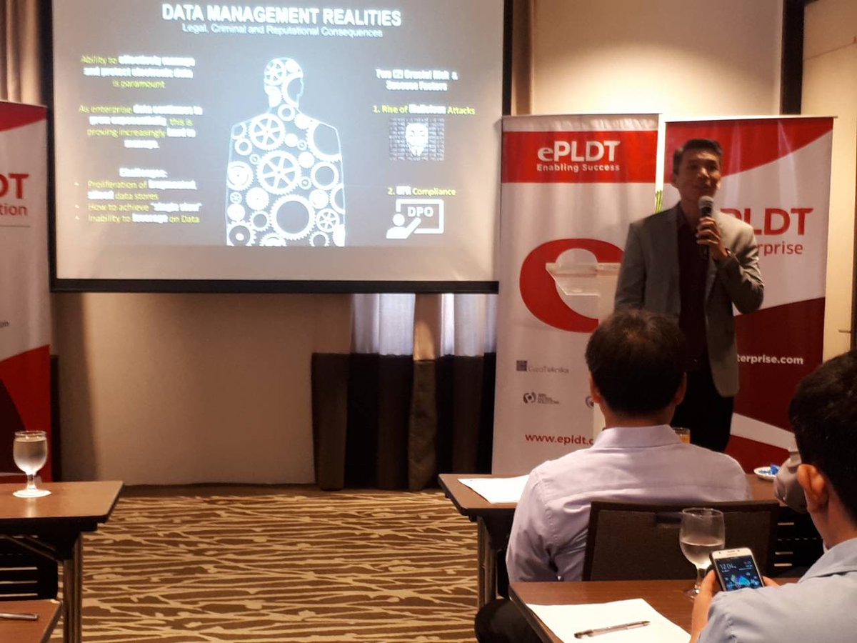 PLDTEnterprise's tweet photo. #PLDTSMENation and ePLDT see a full house at the South Luzon leg of its cyber security-focused talks series themed, "Decode" #FearlessEnterprise https://t.co/JH0qwUI6pB