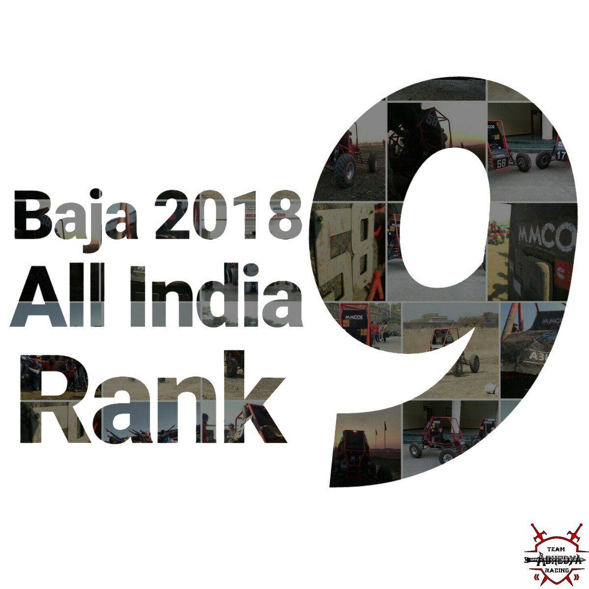 TeamAbhedya's tweet photo. Team abhedya achieved their best ever results with the 2018 baja season.
Thanks to @BSaeindia for providing us a wonderful opportunity to showcase our talent. 
#TeamAbhedya #saebaja2018 https://t.co/Oja4mPfAPj