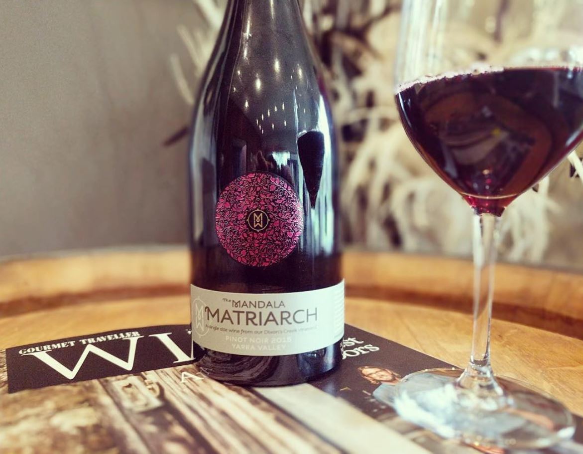 MandalaWines's tweet photo. very warm Autumn welcome to our newest 2015 Mandala 'The Matriarch' Pinot Noir! This beauty not only scored 96 points in the 2018 @winecompanion but also got a shout out from the lovely team at @GourmetTweets 🍷✨ #yarravalley #pinotnoir #cellardoor https://t.co/7Gtq2rmfFb