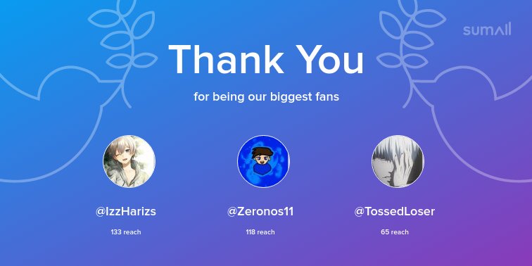 Dashee033's tweet photo. Our biggest fans this week: @IzzHarizs, @Zeronos11, @TossedLoser. Thank you! via https://t.co/Od5Ugc7RGK https://t.co/T002g5cRNj